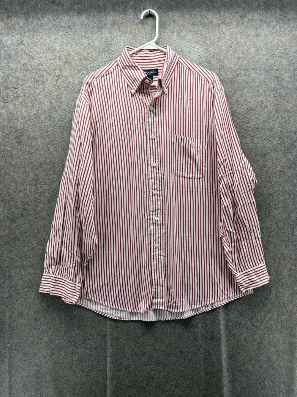 Brooks Brothers Shirt Men Large Red Stripe Long Sleeve Button Up Casual Cotton